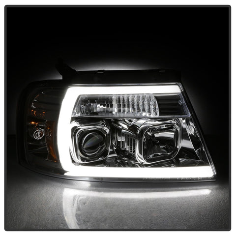 Spyder 04-08 Ford F-150 Light Bar Projector Headlights - Chrome (PRO-YD-FF15004V2-LB-C) - 5084637