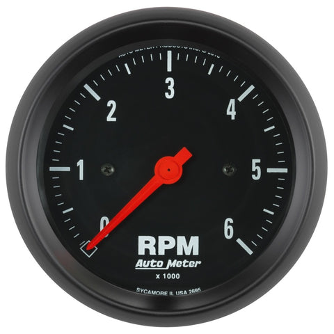 Autometer Z-Series 3-3/8in. 0-6K RPM In-Dash Tachometer Gauge - 2695