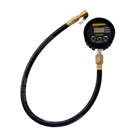 Autometer 0-50PSI Race Digital Tire Pressure Gauge w/ 25in Hose - 2163