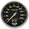 Autometer Carbon Fiber 5in. 0-225 KM/H (GPS) Speedometer Gauge - 4881-M