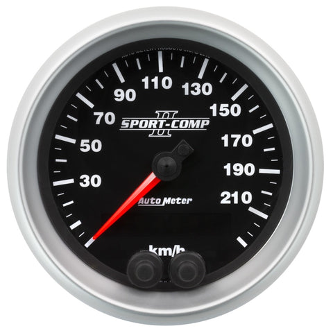 Autometer Sport-Comp II 3-3/8in. 0-225KM/H (GPS) Speedometer Gauge - 3680-M