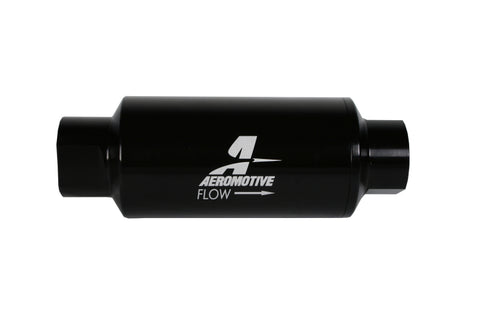 Aeromotive In-Line Filter 10AN 10 Micron Microglass Element Bright-Dip Black 2in OD - 12350