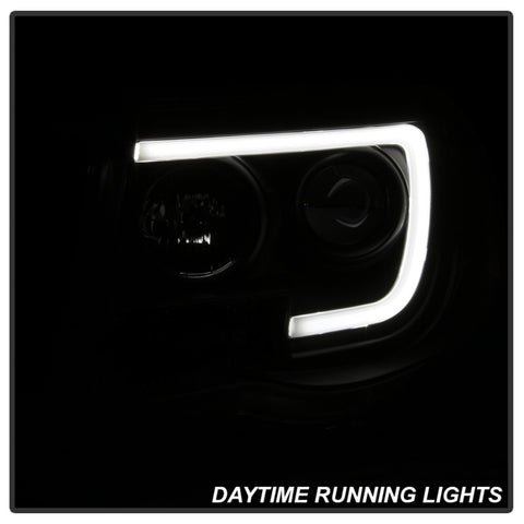 Spyder 05-11 Toyota Tacoma Ver 2 Proj Headlights - Light Bar DRL - Black Smoke PRO-YD-TT05V2-LB-BSM - 5085771