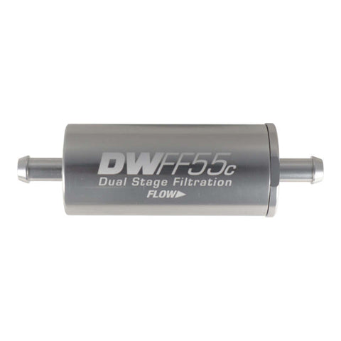 DeatschWerks 5/16in 10 Micron 55mm In-Line Fuel Filter Kit - 8-03-55C-010K