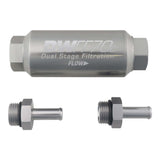 DeatschWerks 3/8in 10 Micron 70mm Compact In-Line Fuel Filter Kit - 8-03-70C-010K-38