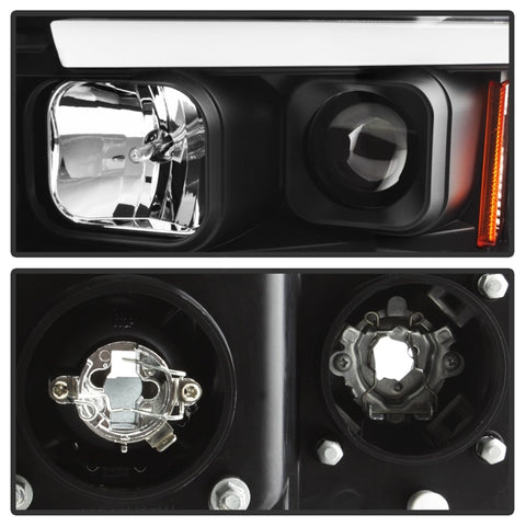 Spyder 02-05 Dodge Ram 1500 Light Bar Projector Headlights - Black (PRO-YD-DR02V2-LB-BK) - 5084606