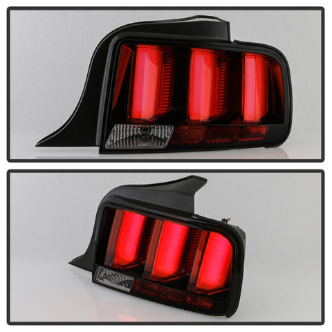 Spyder 05-09 Ford Mustang (Red Light Bar) LED Tail Lights - Smoke ALT-YD-FM05V3-RBLED-SM - 5086723