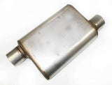 JBA Universal Chambered Style 304SS Muffler 13x9.75x4in 3in Inlet Diameter Offset/Offset - 40-301300