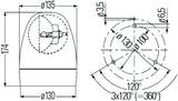 Hella Rotating Beacon H12V Yellow Mg12 2Rl - 009506201
