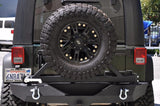 DV8 Offroad 07-18 Jeep Wrangler JK Rear Bumper w/ Tire Carrier & Tapered Bearing - RBSTTB-01BR