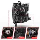 ANZO 2015-2016 Chevrolet Silverado Projector Headlights w/ Plank Style Design Chrome w/ Amber - 111360