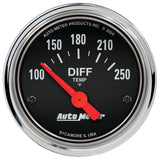 Autometer Traditional Chrome 2-1/16in 100-250 Deg F Electric Differential Temp Gauge - 2534