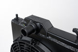 CSF 96-07 Mitsubishi Evo 4/5/6/7/8/9 Full-Slim Radiator w/12in Fan & Shroud/-16AN - Black - 7075B