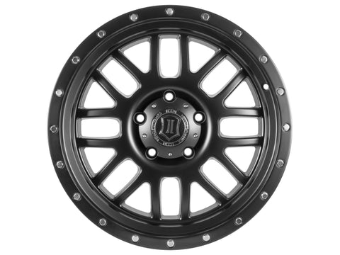 ICON Alpha 20x9 5x150 16mm Offset 5.625in BS 110.1mm Bore Satin Black Wheel - 1220905556SB
