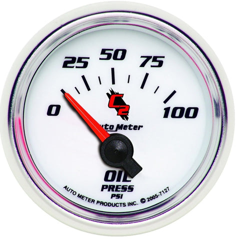Autometer C2 52mm Electric 0-100 PSI Oil Pressure Gauge - 7127