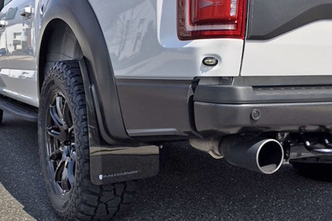 Rally Armor 17-20 Ford F-150 Raptor Gen 2 Black UR Mud Flap w/Dark Grey Logo - MF53-UR-BLK/DGRY