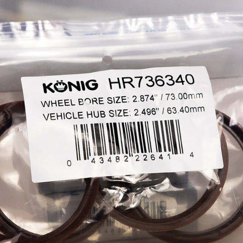Konig Hub Ring Set (4pcs) - 73.1mm O.D. / 63.4mm I.D. - HR736340