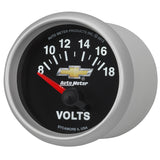 AutoMeter Gauge Voltmeter 2-1/16in. 18V Electric Chevy Gold Bowtie - 880444