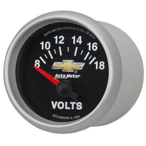 AutoMeter Gauge Voltmeter 2-1/16in. 18V Electric Chevy Gold Bowtie - 880444
