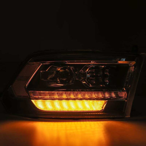 AlphaRex 09-18 Dodge Ram 1500HD PRO-Series Proj Headlights Plank Style Alpha Black w/Seq Signal/DRL - 880524
