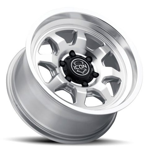 ICON Nuevo 17 X 8.5 5 X 5 6mm Offset 4.5in BS Silver Machined - 8117857345SM