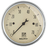 Autometer 3-1/8in Antique Beige In-Dash 7K RPM Tachometer Gauge - 1898