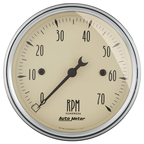 Autometer 3-1/8in Antique Beige In-Dash 7K RPM Tachometer Gauge - 1898