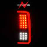 ANZO 2007-2013 Chevrolet Silverado1500/ 2500/ 3500 LED Tail Lights w/ Light Bar Black Housing Smoke - 311381