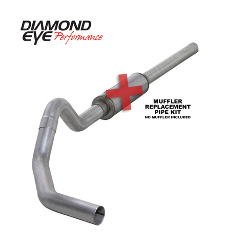 Diamond Eye KIT 4in CB MFLR RPLCMENT PIPE SGL AL: 2004.5-2007.5 DODGE CUMMINS 600 - K4234A-RP