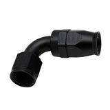DeatschWerks 10AN Female Swivel 90-Degree Hose End PTFE (Incl Olive Insert) - Anodized Matte Black - 6-02-0860-B