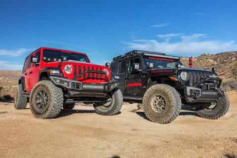 Go Rhino 07-20 Jeep Wrangler JL/JLU/JK/JKU/Gladiator JT Rockline Front Stubby Bumper w/ Overrider - 331101T