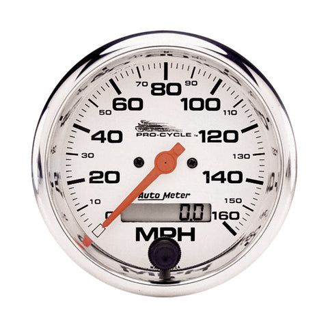 Autometer Pro-Cycle Gauge Speedo 3 3/4in 160 Mph Elec White - 19355