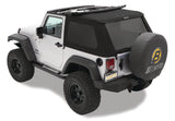 Bestop 07-18 Jeep Wrangler JK 2-Door A-Top Trektop (Prem Blk Twill Tinted Windows No Door Skins) - 59722-17