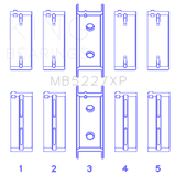 King Mitsubishi 4G63/4G64 6 Bolt 1st Gen DSM (Size 0.25mm) Performance Main Bearing Set - MB5227XP0.25