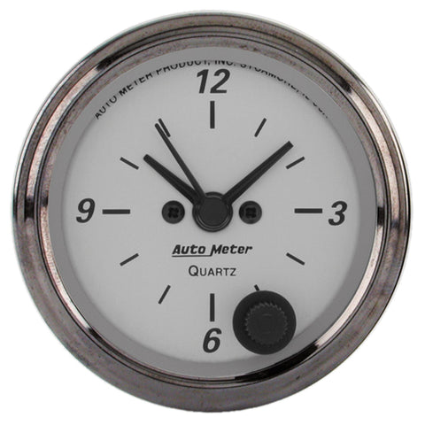 AutoMeter American Platinum Series 2.0625in Clock 12 Hour Analog - 1986