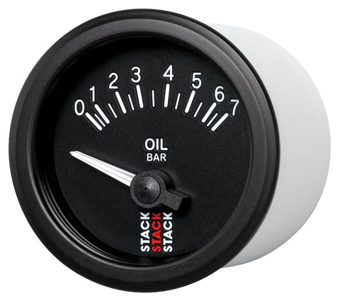 Autometer Stack 52mm 0-7 Bar M10 (M) Electric Oil Pressure Gauge - Black - ST3201
