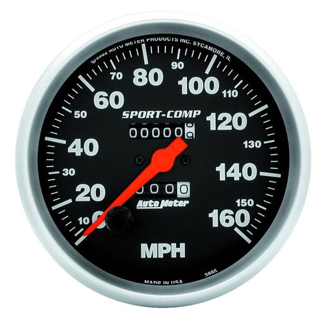 AutoMeter Gauge Speedometer 5in. 160MPH Mechanical Sport-Comp - 3995