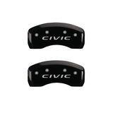 MGP 4 Caliper Covers Engraved Front 2016/CIVIC Engraved Rear 2016/CIVIC Black finish silver ch - 20218SCVCBK
