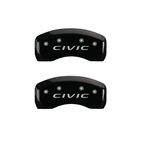 MGP 4 Caliper Covers Engraved Front 2016/CIVIC Engraved Rear 2016/CIVIC Black finish silver ch - 20218SCVCBK