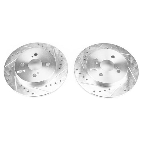 Power Stop 12-18 Toyota Yaris Rear Evolution Drilled & Slotted Rotors - Pair - JBR1547XPR