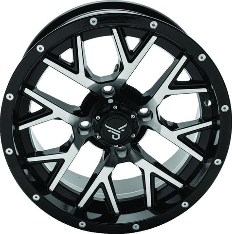 QuadBoss Barbwire 14X7 - 5+2 - 4/110 - Black Machined - 608572