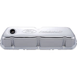 Ford Racing Embosses Logo Stamped Steel Valve Cover Chrome - 302-070