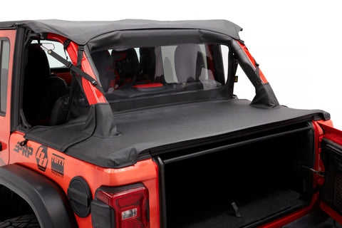 Bestop 18-26 Jeep Wrangler JL 4-Door Header Safari Cable Style Bikini (Black Diamond) - 52613-35