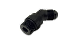 Vibrant -8AN Male to Male -6AN Straight Cut 45 Degree Adapter Fitting - Anodized Black - 16943