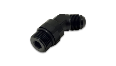 Vibrant -8AN Male to Male -6AN Straight Cut 45 Degree Adapter Fitting - Anodized Black - 16943