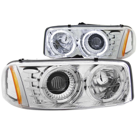 ANZO 1999-2006 Gmc Sierra 1500 Projector Headlights w/ Halo Chrome - 111191