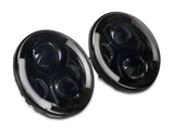 Raxiom 97-18 Jeep Wrangler TJ & JK 6-LED Headlights w/ Partial Halo- Blk Housing (Clear Lens) - J135442