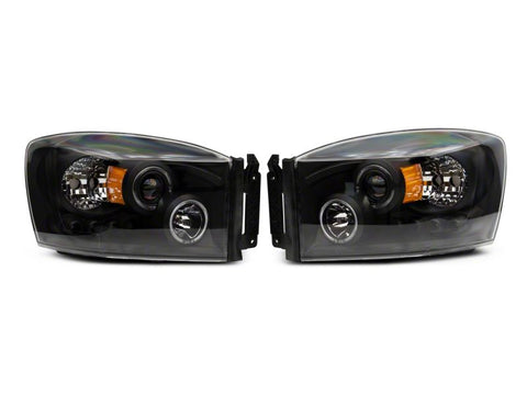 Raxiom 06-08 Dodge RAM 1500 LED Halo Projector Headlights- Blk Housing (Clear Lens) - R110149