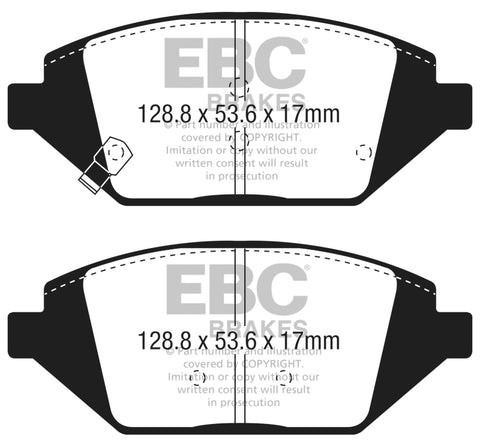 EBC 2016+ Chevrolet Spark Ultimax2 Front Brake Pads - UD1864