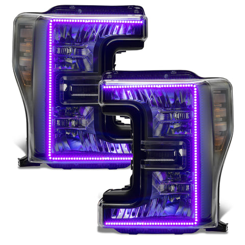 Oracle 17-19 Ford F-250 SD Dynamic Pre-Assembled Headlights - Halogen - Black Edition - - 8203-332